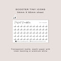 SCOOTER Tiny Icon Planner Stickers | Minimal | Credit Card Sized Sheet
