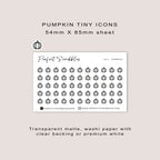 PUMPKIN Tiny Icon Planner Stickers | Minimal | Credit Card Sized Sheet