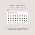 SUSHI Tiny Icon Planner Stickers | Minimal | Credit Card Sized Sheet