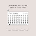 HEADACHE Tiny Icon Planner Stickers | Minimal | Credit Card Sized Sheet
