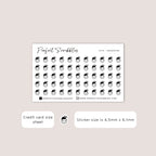 HEADACHE Tiny Icon Planner Stickers | Minimal | Credit Card Sized Sheet