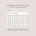SHOPPING BAG Tiny Icon Planner Stickers | Minimal | Credit Card Sized Sheet