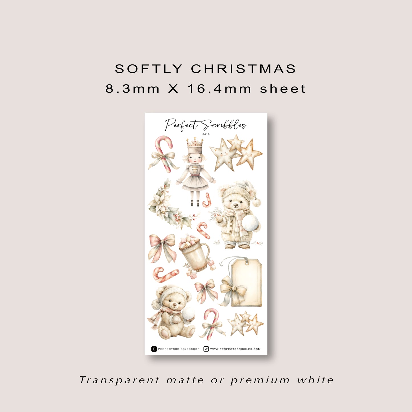 SOFTLY CHRISTMAS Planner Sticker Deco Collection