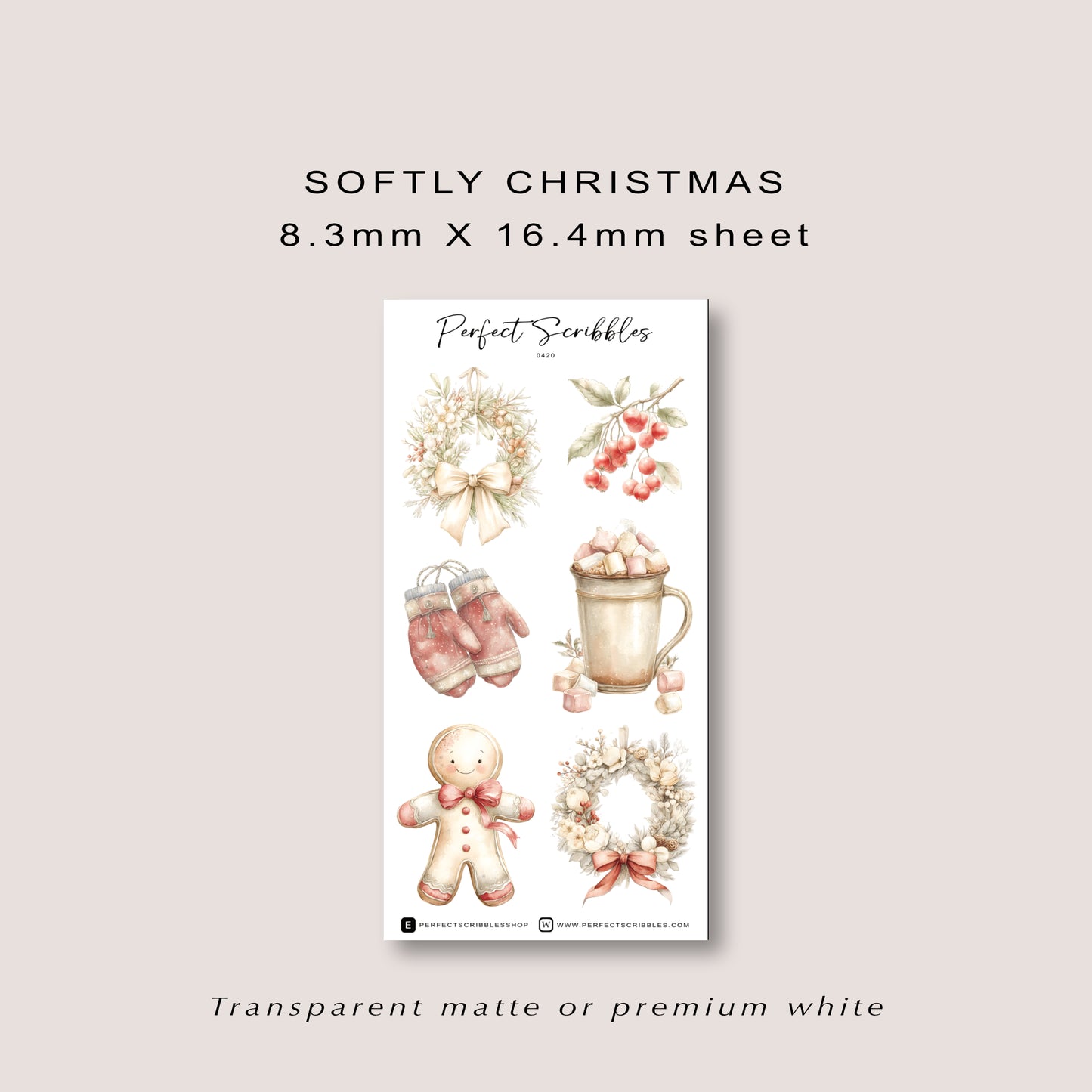 SOFTLY CHRISTMAS Planner Sticker Deco Collection