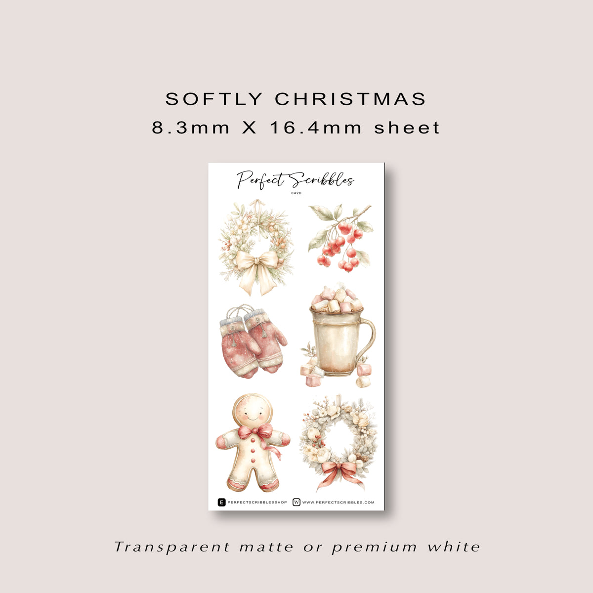 SOFTLY CHRISTMAS Planner Sticker Deco Collection