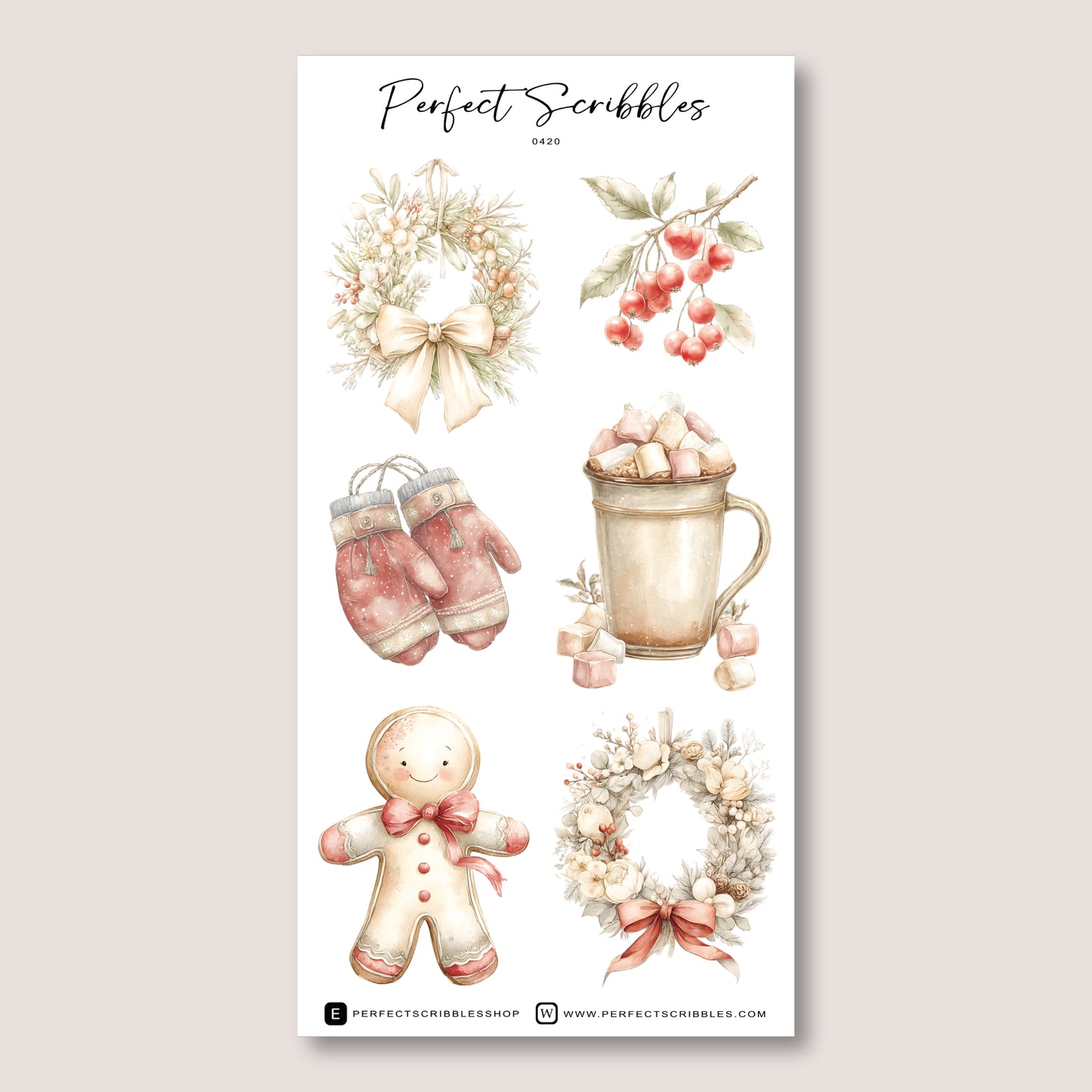 SOFTLY CHRISTMAS Planner Sticker Deco Collection