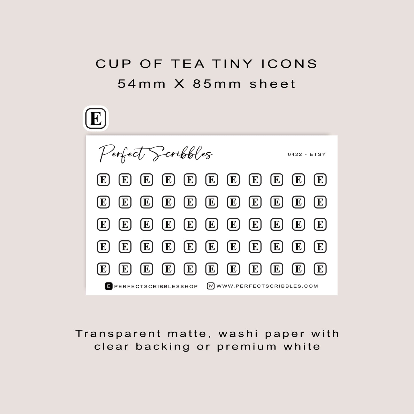 ETSY Tiny Icon Planner Stickers | Credit Card Sized Sheet