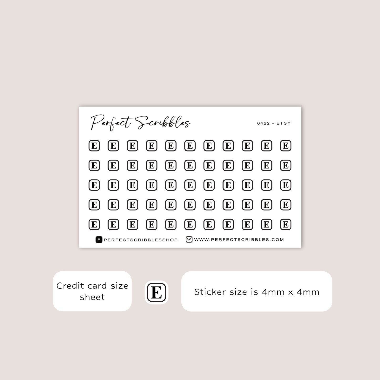 ETSY Tiny Icon Planner Stickers | Credit Card Sized Sheet