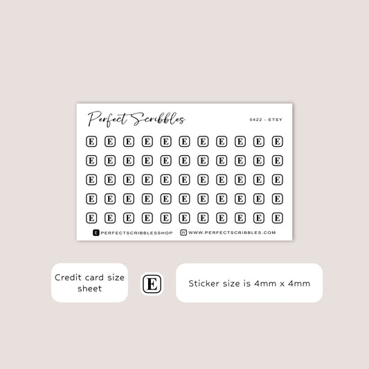 ETSY Tiny Icon Planner Stickers | Credit Card Sized Sheet