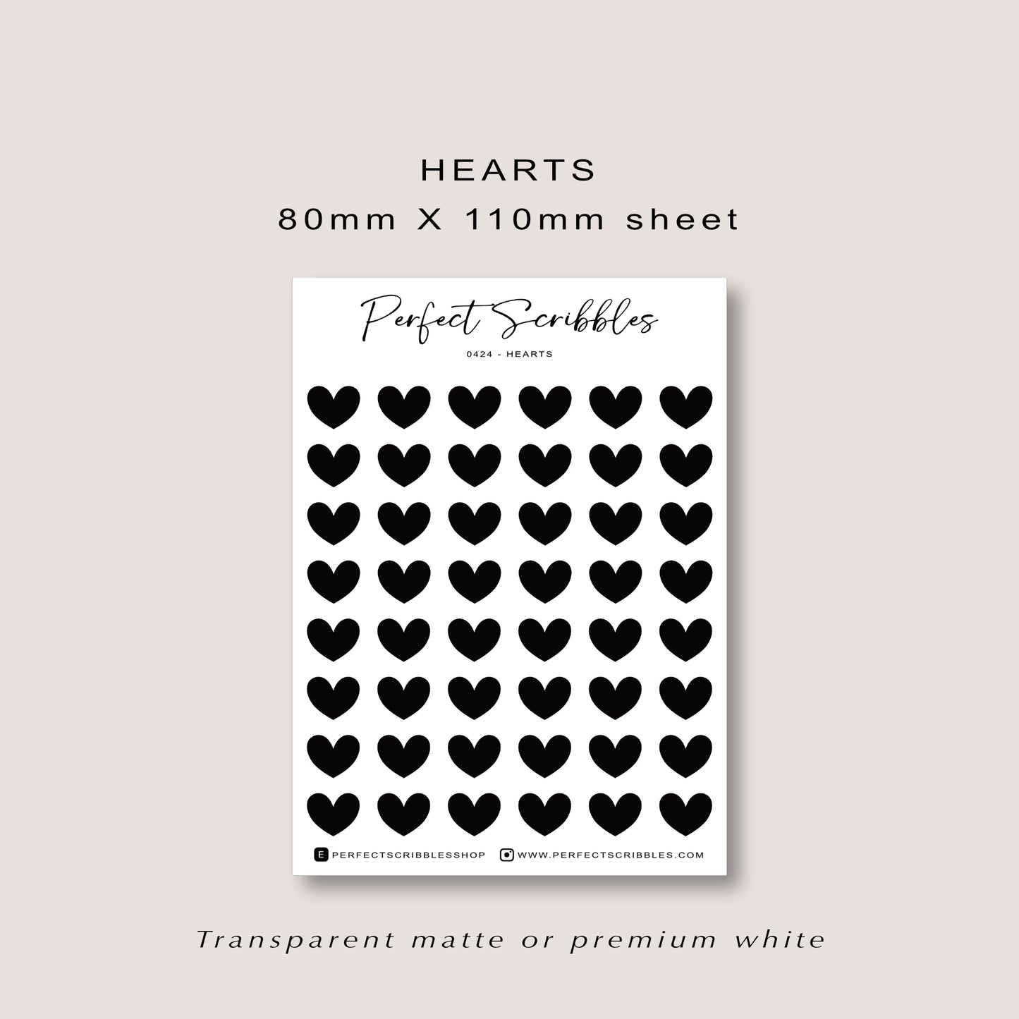 HEARTS Planner Sticker Deco Collection