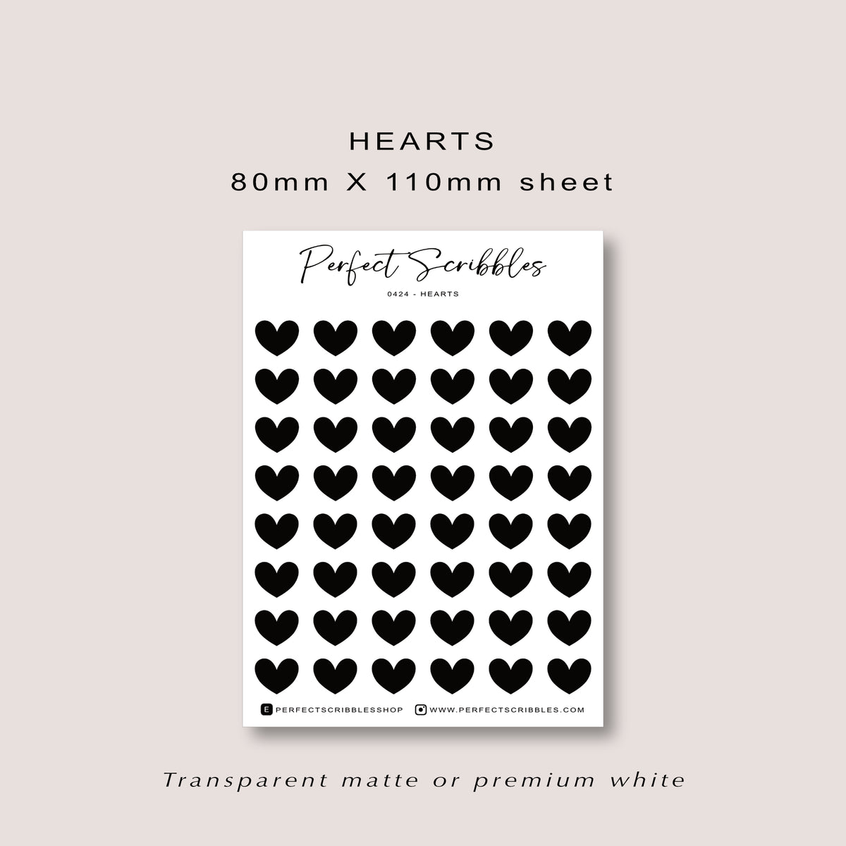 HEARTS Planner Sticker Deco Collection