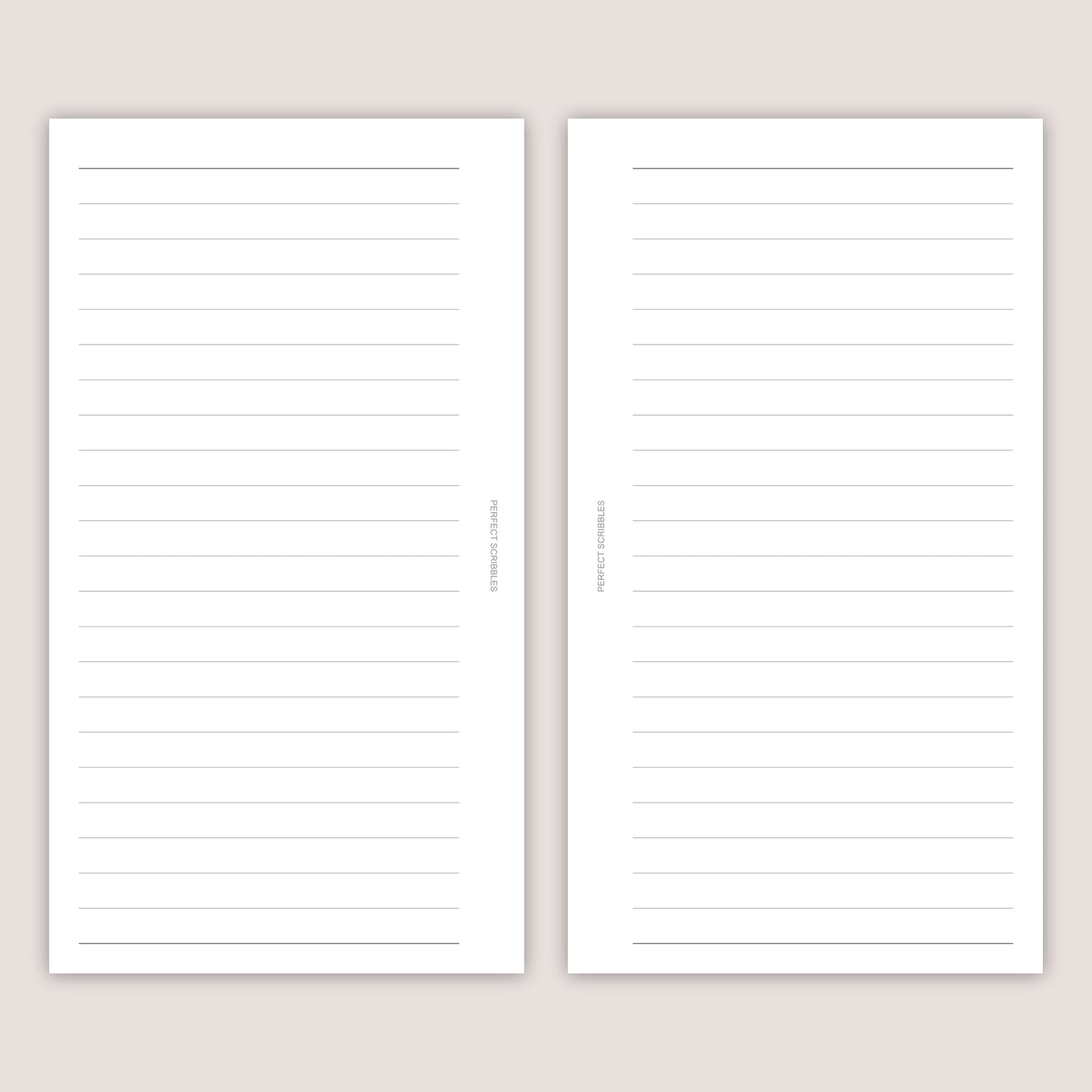 7mm Lined Paper Inserts: Minimalist Planner Refills  (30 Pages) - Several Sizes (PRINTED)