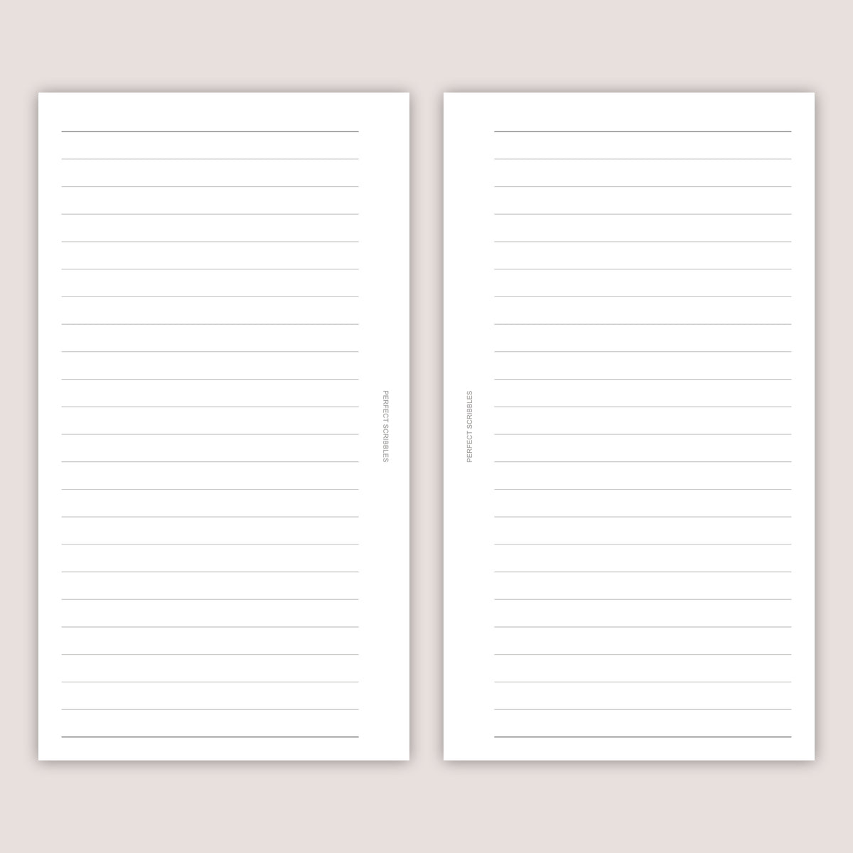 7mm Lined Paper Inserts: Minimalist Planner Refills  (30 Pages) - Several Sizes (PRINTED)