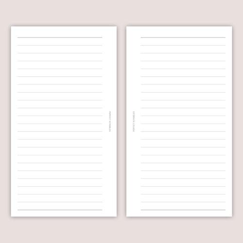 7mm Lined Paper Inserts: Minimalist Planner Refills  (30 Pages) - Several Sizes (PRINTED)