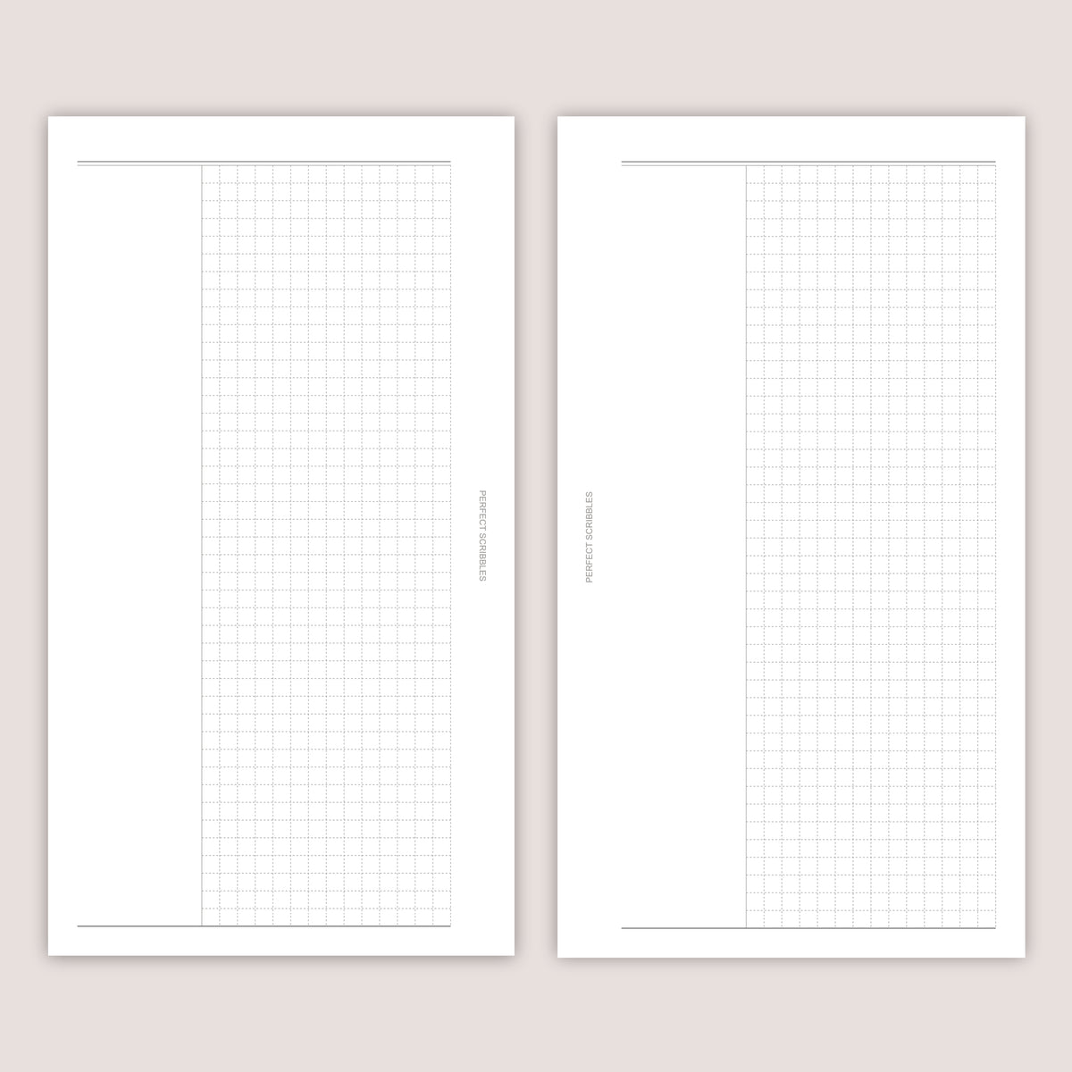 Cornell Style Note Paper Inserts: Minimalist Planner Refills  (30 Pages) - Several Sizes (PRINTED)