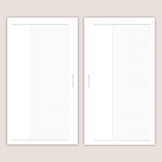 Cornell Style Note Paper Inserts: Minimalist Planner Refills  (30 Pages) - Several Sizes (PRINTED)