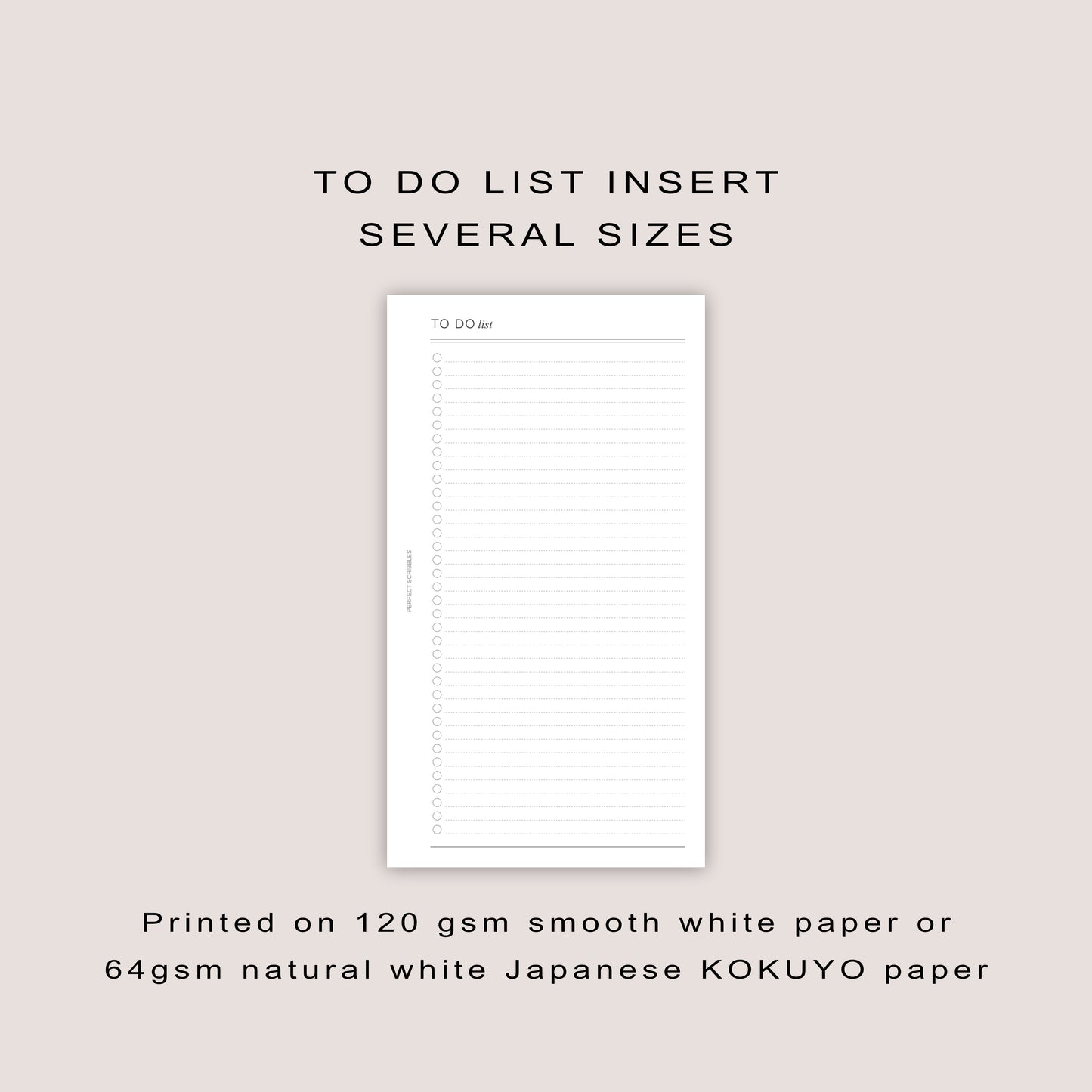 SHOPPING List Inserts: Minimalist Planner Refills  (15 sheets) - Several Sizes (PRINTED)