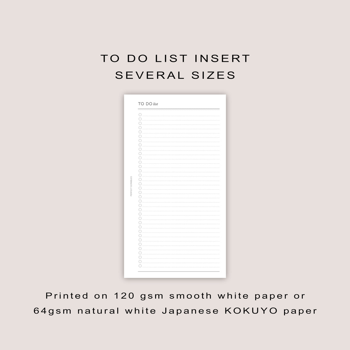SHOPPING List Inserts: Minimalist Planner Refills  (15 sheets) - Several Sizes (PRINTED)