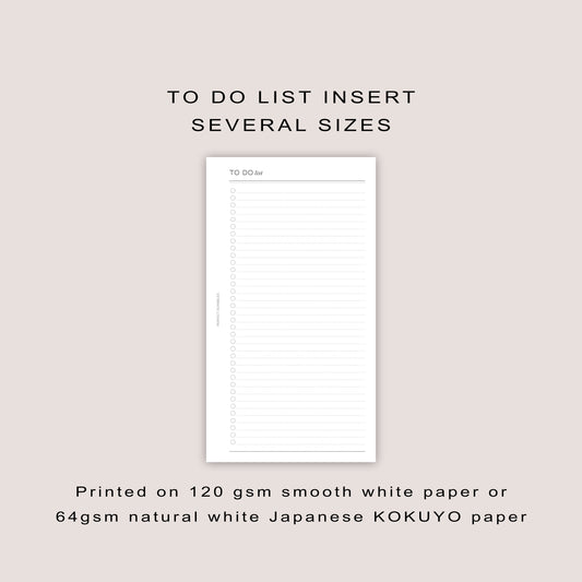 SHOPPING List Inserts: Minimalist Planner Refills  (15 sheets) - Several Sizes (PRINTED)