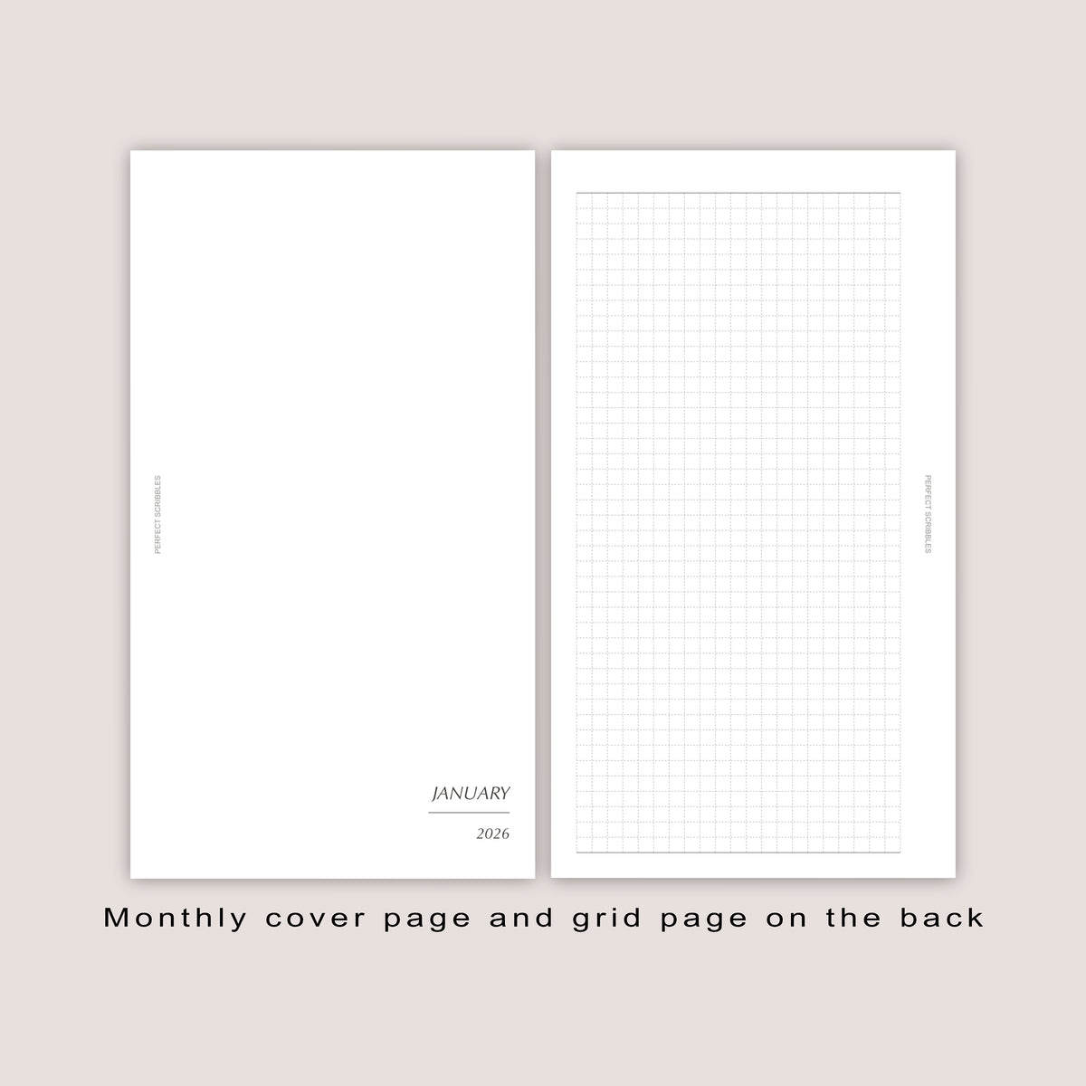 2026 Monthly Planner Inserts, SEPARABLE design: Several Sizes (PRINTED)