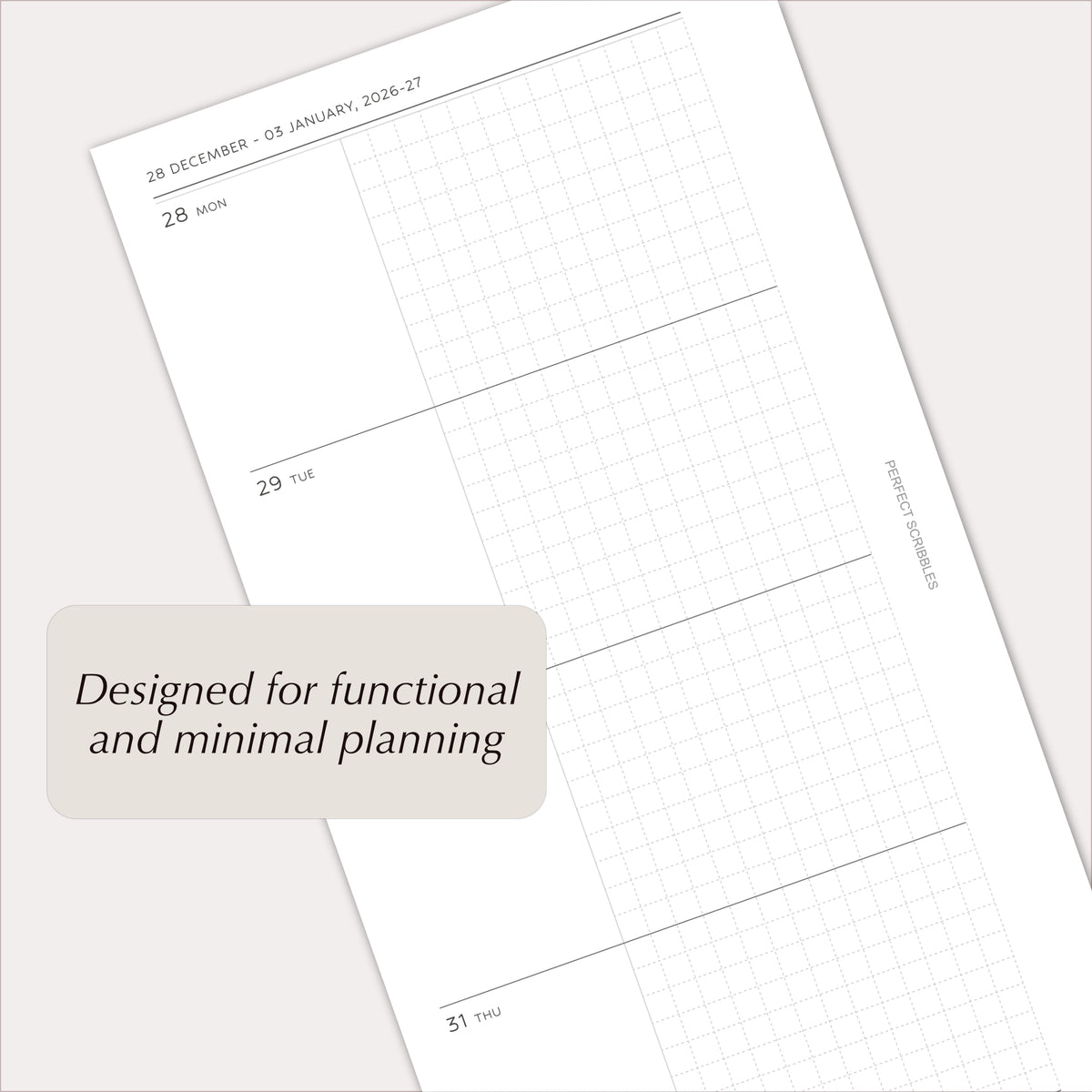 2027 Weekly Agenda Planner Inserts | Horizontal Over Two Pages | Dated Ring Planner Refill