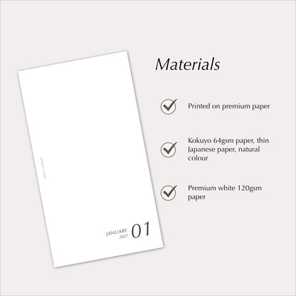 2027 Weekly Agenda Planner Inserts | Horizontal Over Two Pages | Dated Ring Planner Refill