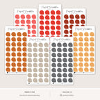 Set of 'Perfect Scribbles' planner stickers in various colors on a white background.