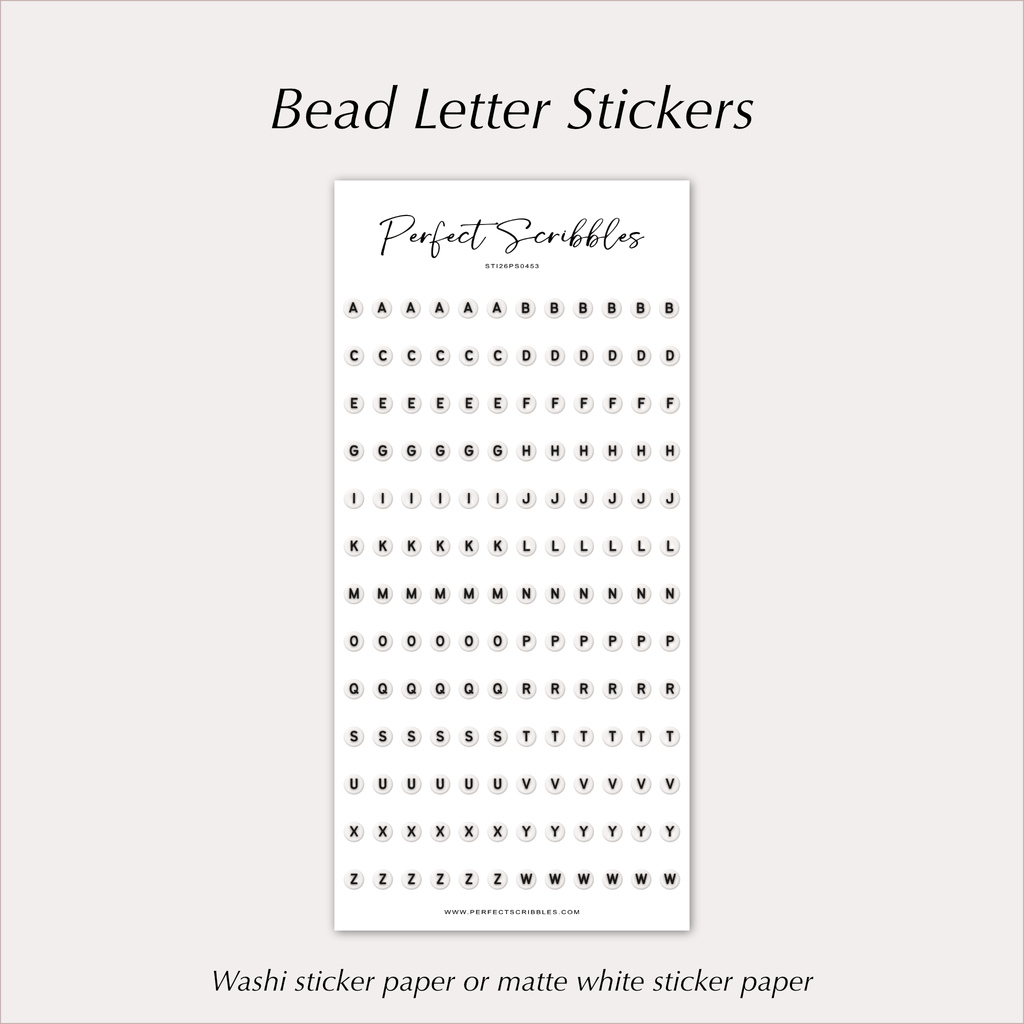BEAD LETTER Stickers – 6mm Alphabet Planner Stickers