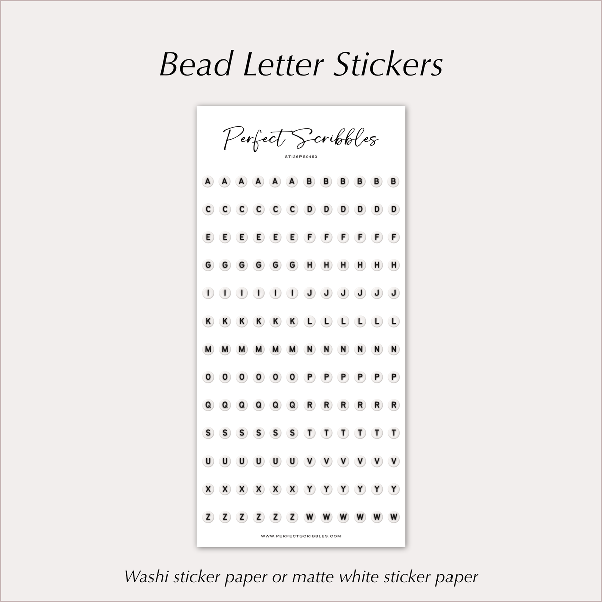 BEAD LETTER Stickers – 6mm Alphabet Planner Stickers