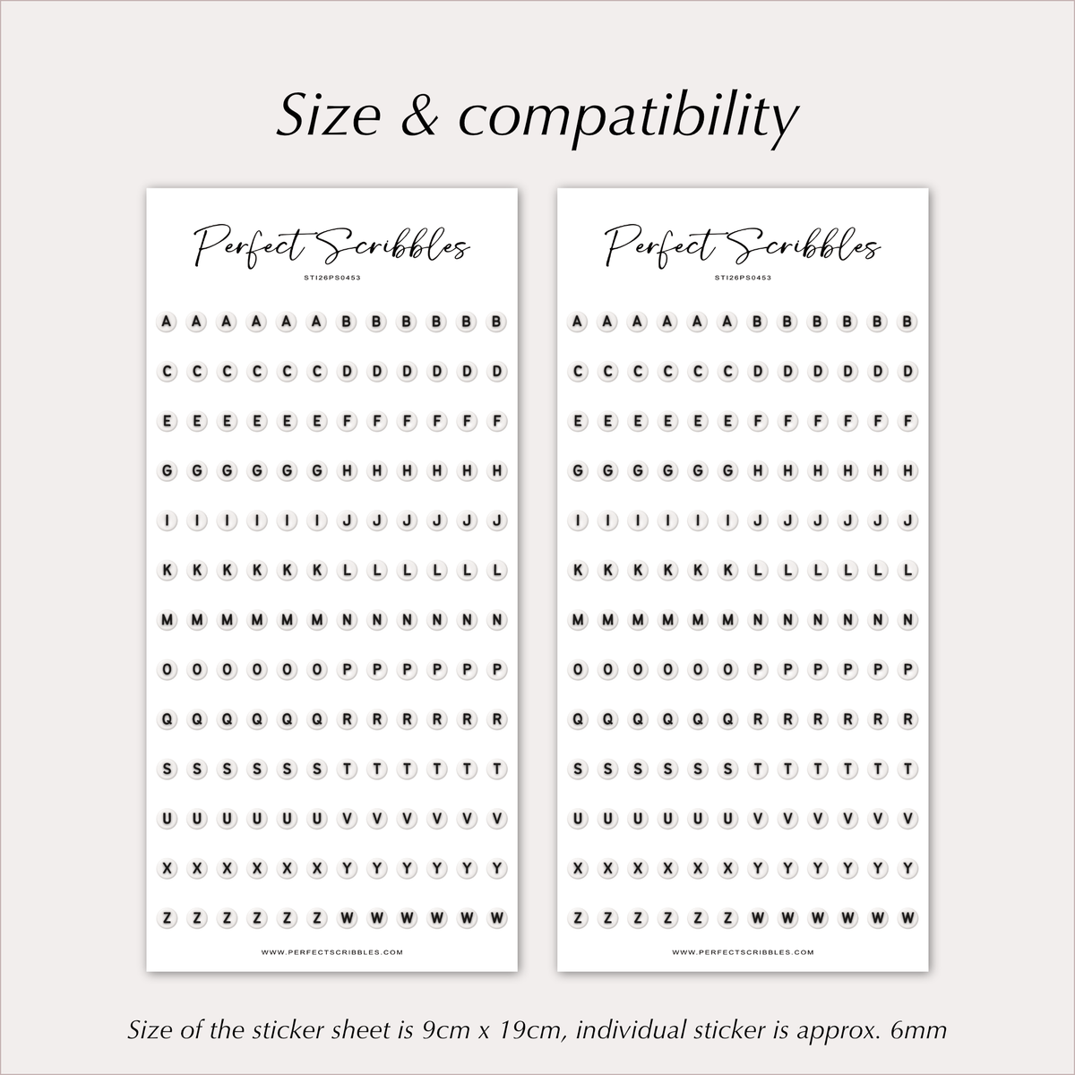BEAD LETTER Stickers – 6mm Alphabet Planner Stickers