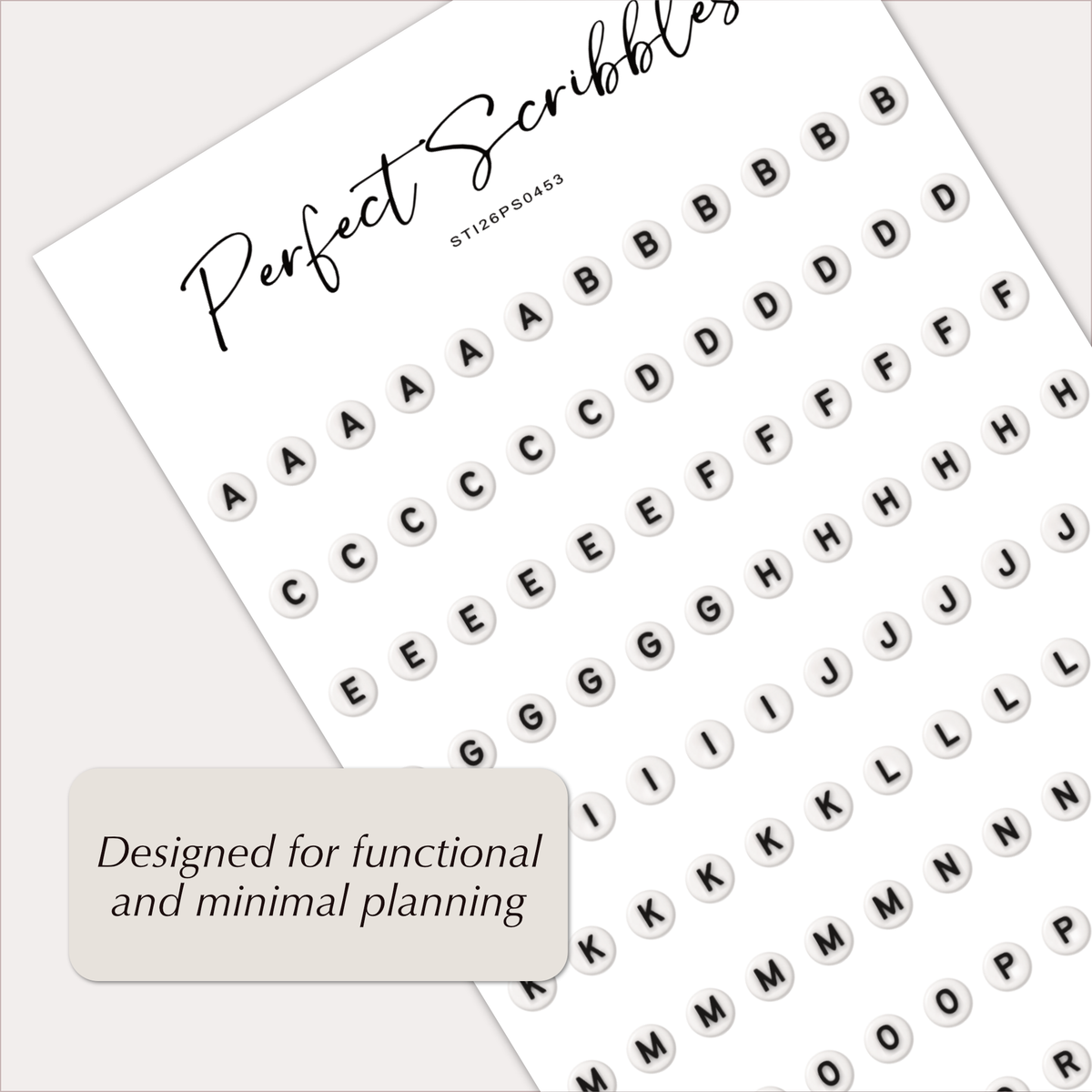 BEAD LETTER Stickers – 6mm Alphabet Planner Stickers