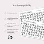 MOPED Tiny Icon planner stickers | Minimal | Credit card size sheet