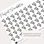 MOPED Tiny Icon planner stickers | Minimal | Credit card size sheet
