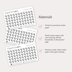 MOPED Tiny Icon planner stickers | Minimal | Credit card size sheet