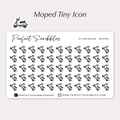MOPED Tiny Icon planner stickers | Minimal | Credit card size sheet