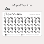 MOPED Tiny Icon planner stickers | Minimal | Credit card size sheet