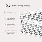 REFORMER PILATES Tiny Icon planner stickers | Credit card size sheet
