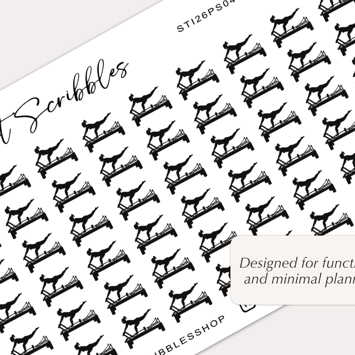 REFORMER PILATES Tiny Icon planner stickers | Credit card size sheet