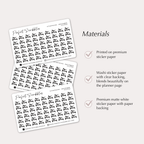 REFORMER PILATES Tiny Icon planner stickers | Credit card size sheet
