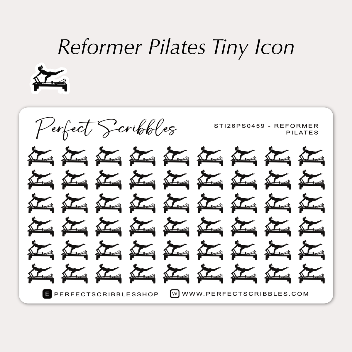REFORMER PILATES Tiny Icon planner stickers | Credit card size sheet