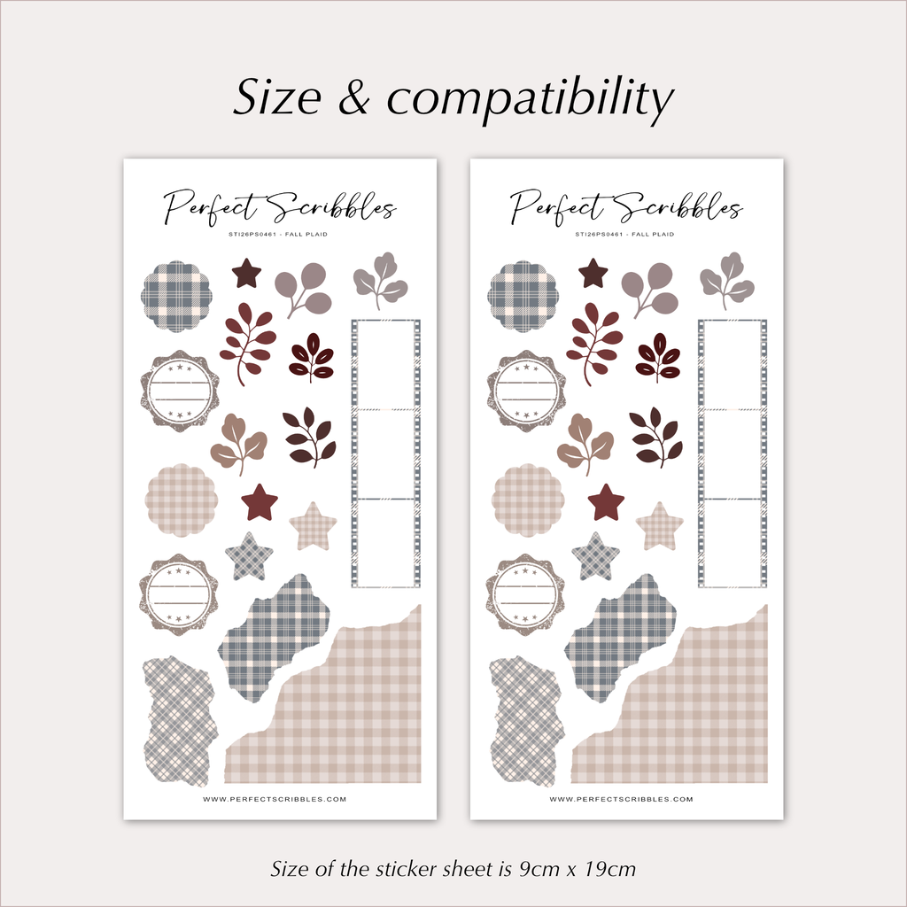 Fall Plaid Decorative Planner Stickers