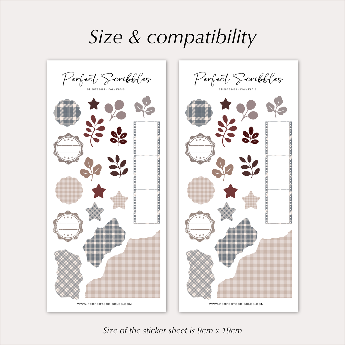 Fall Plaid Decorative Planner Stickers