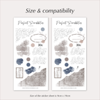 Vintage Ephemera Stickers – Old Letters & Blue Watercolour