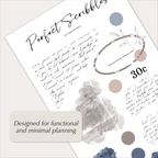 Vintage Ephemera Stickers – Old Letters & Blue Watercolour