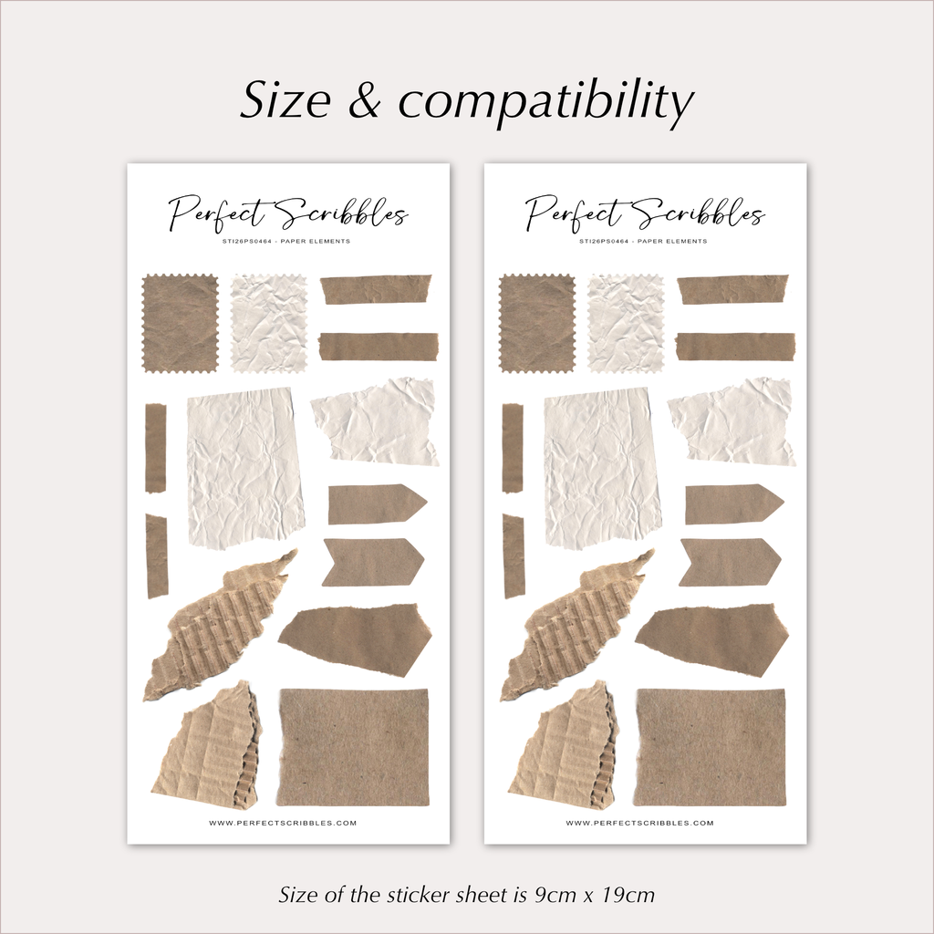 PAPER ELEMENTS Stickers – Torn Paper & Kraft Ephemera