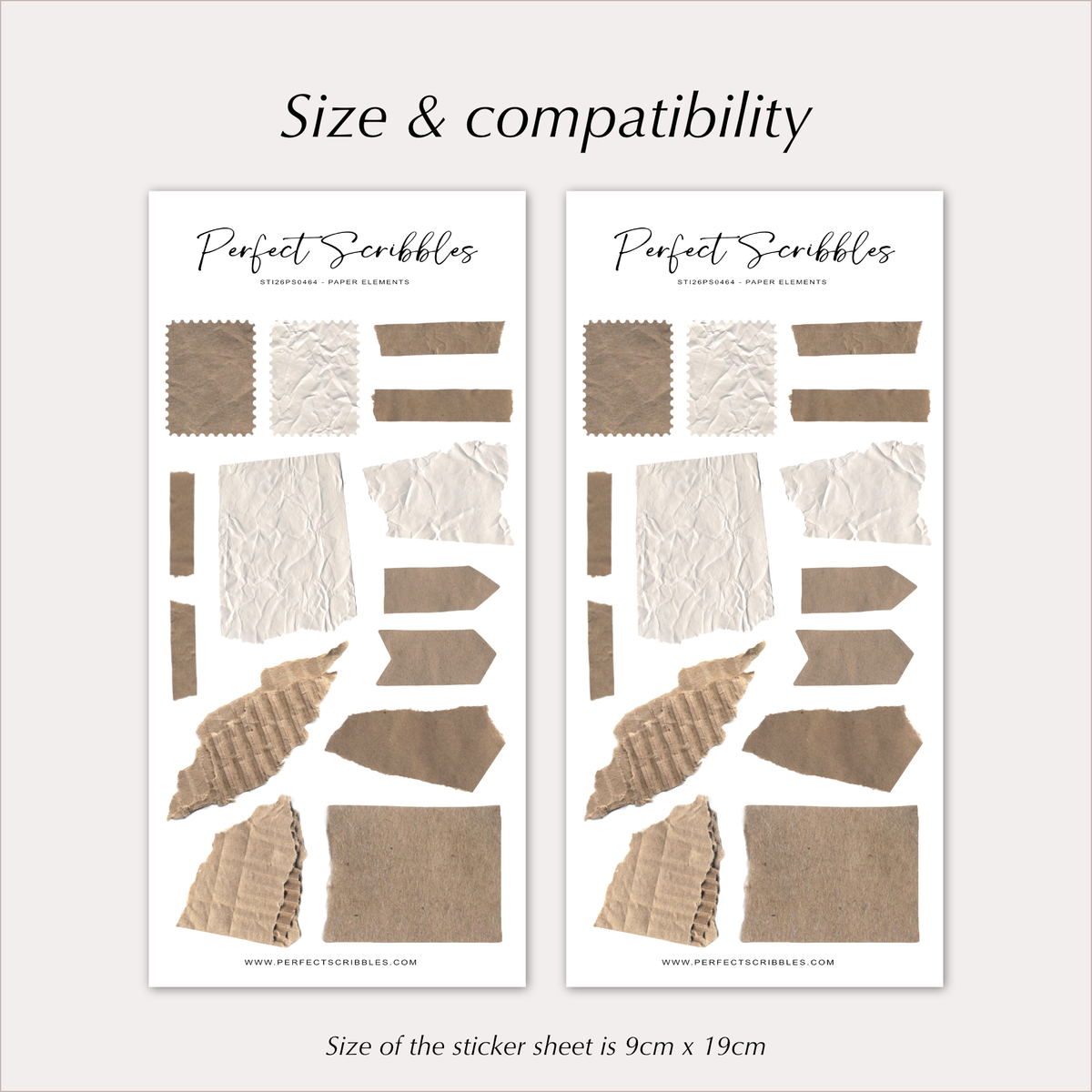PAPER ELEMENTS Stickers – Torn Paper & Kraft Ephemera