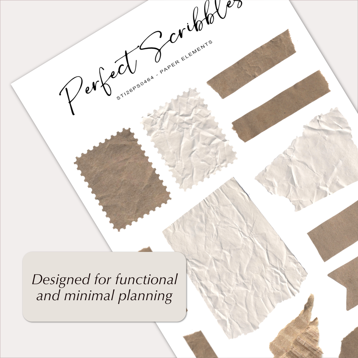 PAPER ELEMENTS Stickers – Torn Paper & Kraft Ephemera