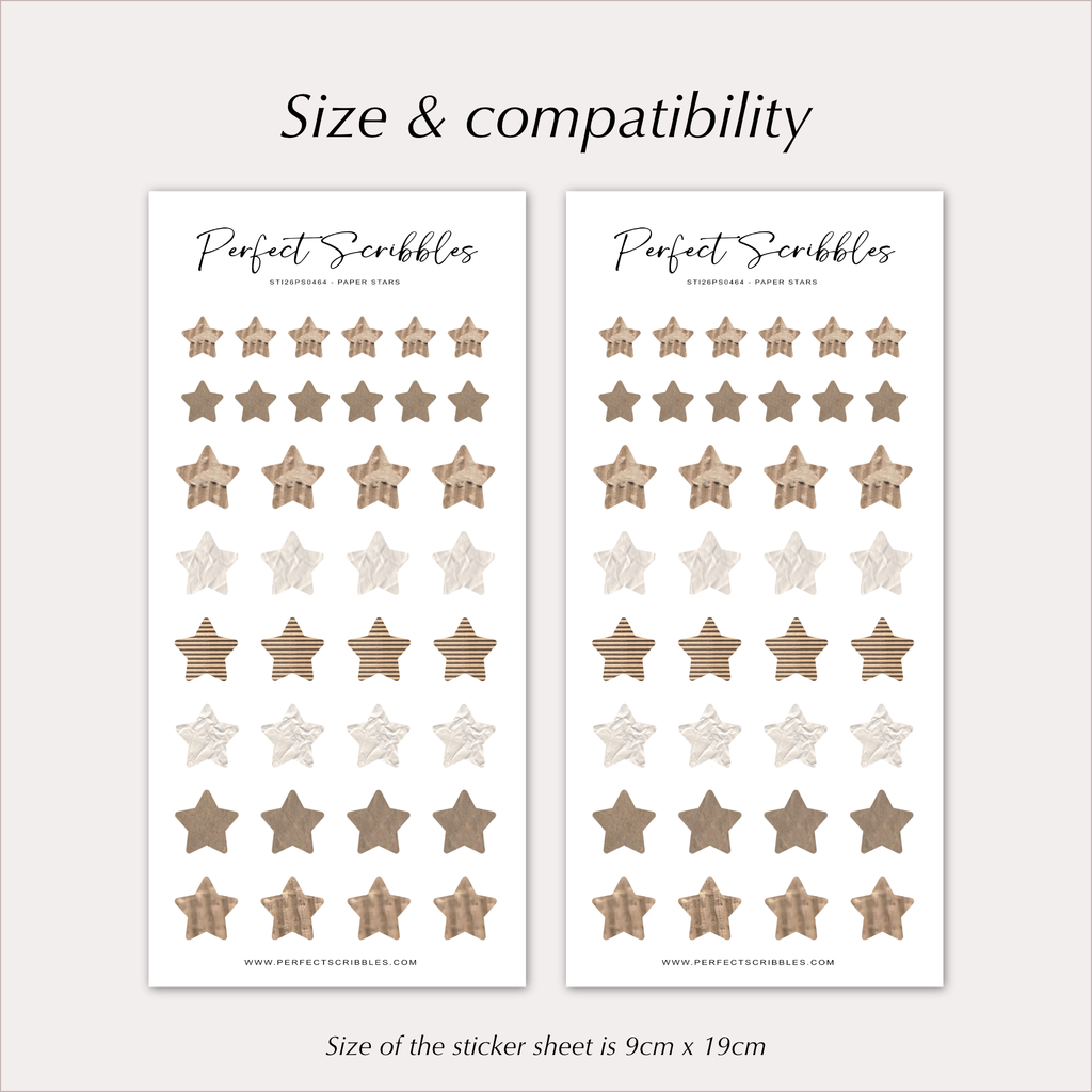 PAPER STAR Stickers – Neutral Kraft & Textured Stars