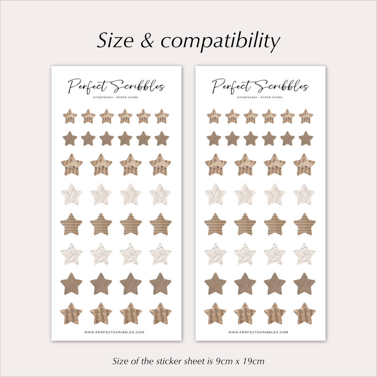 PAPER STAR Stickers – Neutral Kraft & Textured Stars