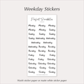 WEEKDAY Stickers | Handwritten Planner Day Labels